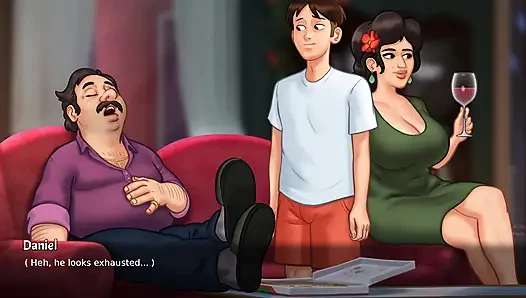 Yaz mevsimi efsanesi - güzel aldatan evli kadın kocasının yanında büyük bir yarakla seks yapıyor