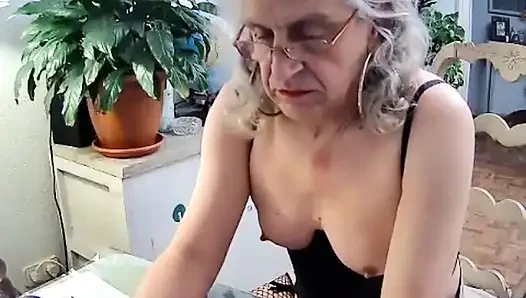The Dirty Whore Carla Cums on Her Feet and Licks Them Afterwards