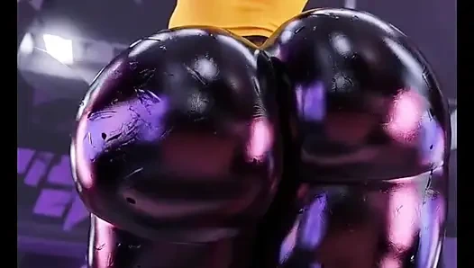 Genç iri güzel kadın zengin dans yapıyor