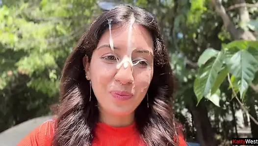 Yabancıyla çalılarda halka açık sakso ve çılgın döl yürüyüşü dölle kaplı