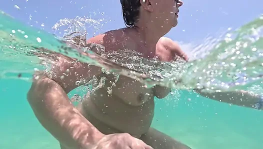 Naked Paradise -Underwater play with naked girl