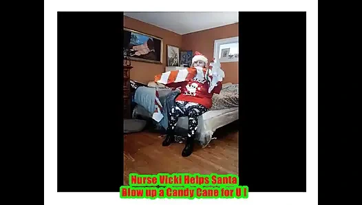 Hemşire Vicki Noel Baba için büyük şeker cany'i yalıyor!
