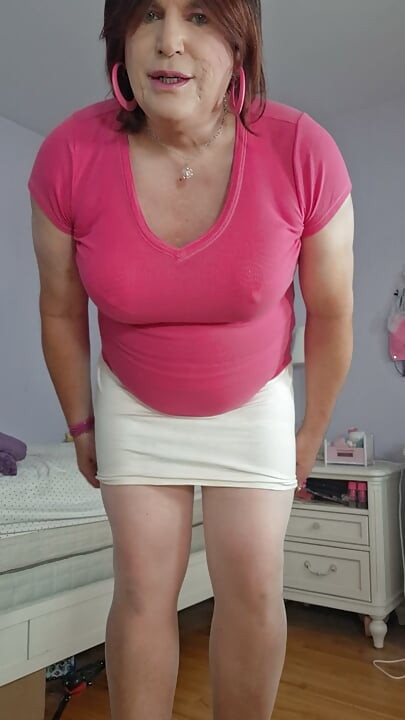 White pantyhose and white high heeled booties!