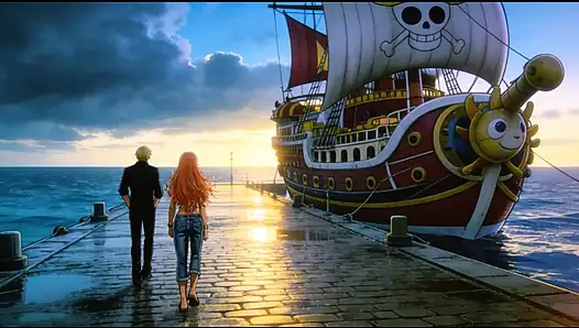 Nami luffy ve zoro tarafından sert sikiliyor - plajda tek parça sansürsüz hentai