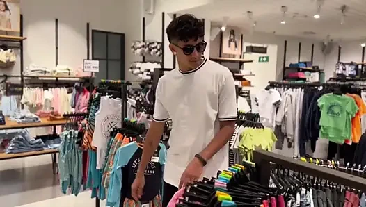 Quick masturbation in shopping mall fitting rooms