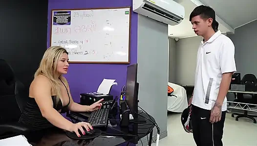 To keep my job at home, I ended up fucking the boss's ass in the office