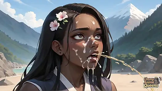 Zenci kraliçenin dağ plajında sakso - harika xxx!