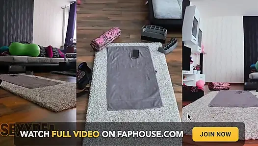 Saf şehvete dal: çıplak antrenmanımın üçlü kamera görünümü!