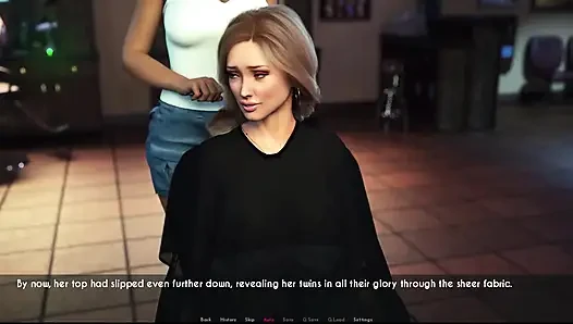 Awam Sophia saç kurutma makinesinde göğüslerini gösterdi.