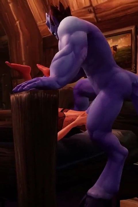 Seksi elf büyük mavi yarağı alıyor - warcraft parodisi