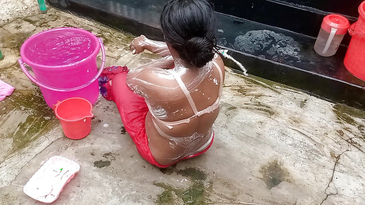 Amateur Desi Hot Step Mom Big Ass Big Nipple Outdoor Shower Exclusive Scene Captured By Her Step Son