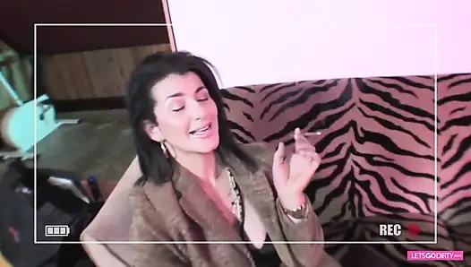 Gangbang anal for the horny big ass and hairy pussy MILF