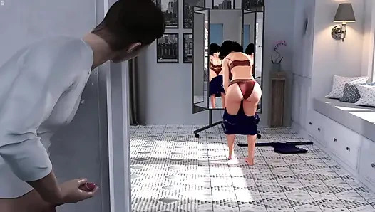 Friends Stepmom Changing Dress 18 Plus Matias Jerking His Cock Watching Her Boobs