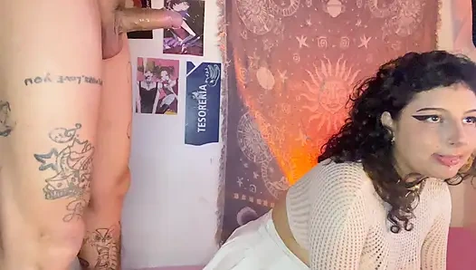 Colombian gothic slut bitch fucks her stepbrother until she makes him cum in her big ass