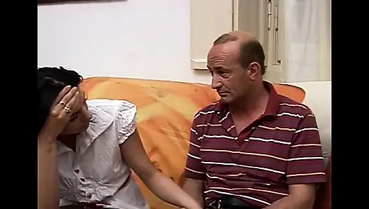 Esmer genç kız ve yaşlı üvey babasının tabu seksi