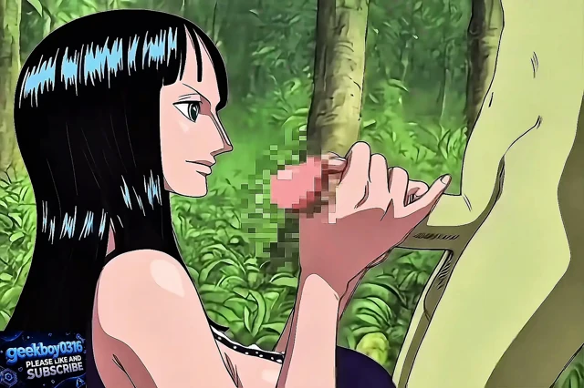 Nico Robin sex with green ugly goblin (old cartoon style)