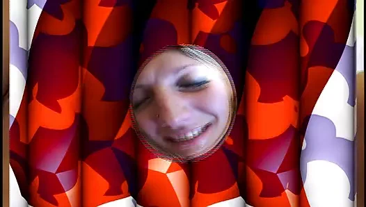 Mann schiebt ihr die Weinflasche rein