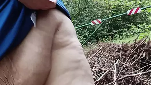 Büyük bir kütük aldı ve hepsini sikti