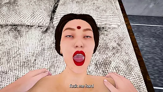 Hintli teyze arkadaşı evde yokken sikiliyor (Hintçe seks)