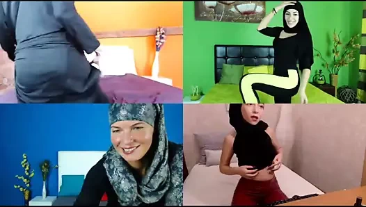Hijabi camgirl dörtlüsü