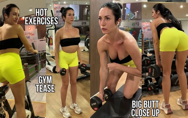 Azgın fitness hatun: yakın çekim göt egzersizi