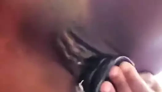 black slut dildo session