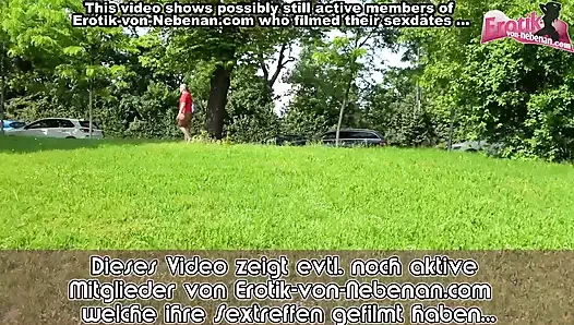 Alman tombul amatör parkta flört ettikten sonra erkek penisi emiyor