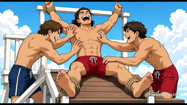 Cankurtaran Kulesi Korkuluğuna Bağlı - Çıplak Ellerle Ayak Tabanları ve Koltuk Altları (2D Anime)
