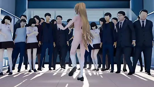 Ateşli olgun öğretmen sınıfının önünde striptiz dansı yaptı