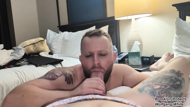 FIRST EVER POV Blowjob and Facial Cumshot from Huge Dick Trans Pornstar Brooklyn Roberts - Trans POV BJ - Wolfgang White