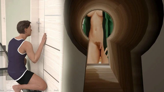 Üvey erkek kardeşimin karısı #9 Jennifer'ı tamamen çıplak gördüm