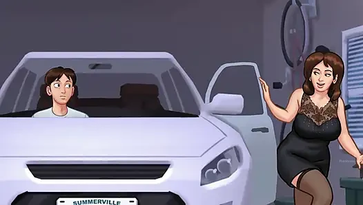 Orta yaşlı seksi kadın plaza ve yaz mevsimi üvey anneleri sikişmeye hazır