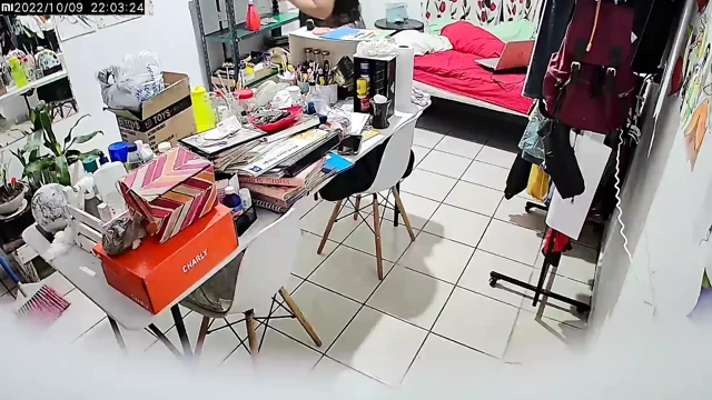 Ofisimdeki güvenlik kamerasını izliyorum