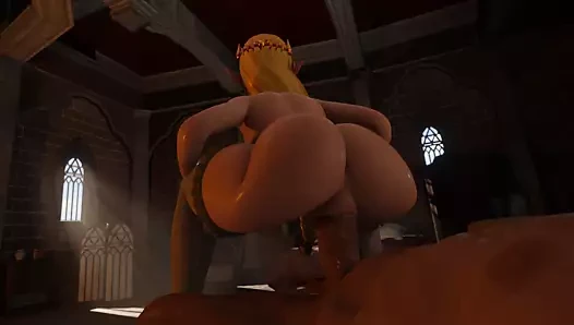 Prenses zelda büyük bir beyaz şaft sürmek