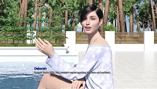 Yurdum 253: Daphne-scarlett çıplak havuzda yüzme ve debbie-mark konuşması
