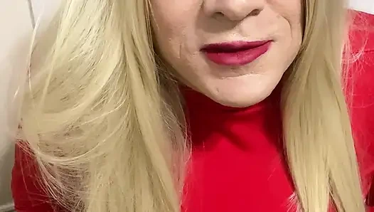 Sex driven horny Crossdresser talks dirty and then has  boyfriend tell her he's going to slut her out for his friends