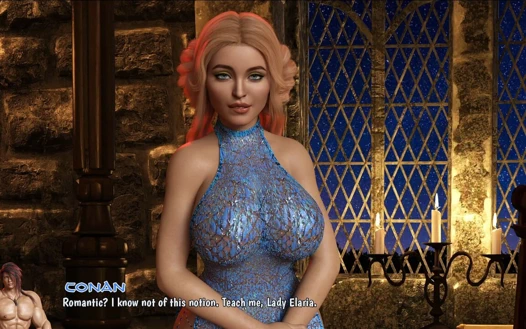 Kraliçe Elaria'nın gizli ilişkisi: Conan büyük götünü sessizce sikiyor - damlayan amına dölleme finişi
