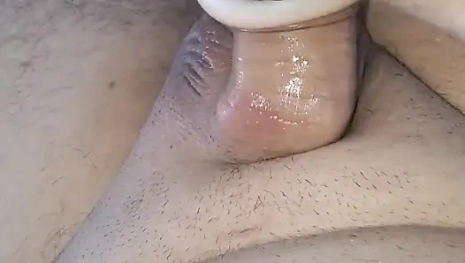 Masturbation with a fleshlight and powerful ejaculation in 2 phases