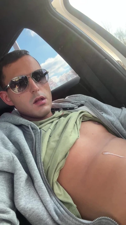German boy jerks off in public parking lot | Clip 1