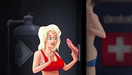 My stepsister Cassie blows me from a glory hole in Summertime Saga xxx