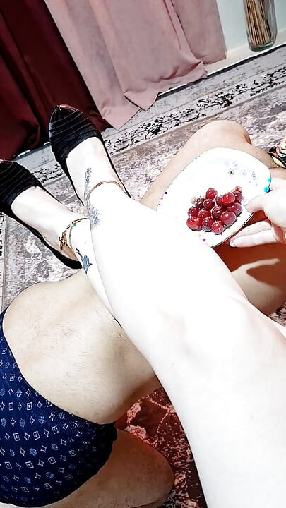 "Mistress Fruit Spit Feeding & Intense Foot Worship  Shoe Kissing BDSM Session Part 4