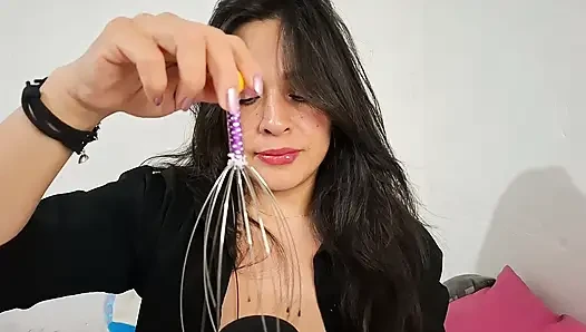 Gıdıklıyor hissetmek için asmr cranial masajı