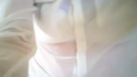 ten rengi naylon çorap ile pembe dantel tanga