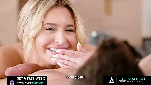 Nuru masajı - çarpıcı sarışın ella reese amını erkek arkadaşı tarafından sertçe siktiriyor