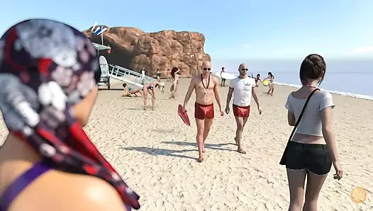 Sahilde ateşli seks