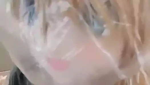 Lateks kigurumi hızlı nefes alma