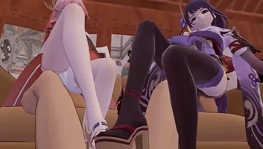 Yae miko x raiden shogun genshin anneler