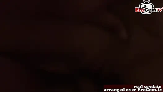 Real young couple in love goes to porn casting