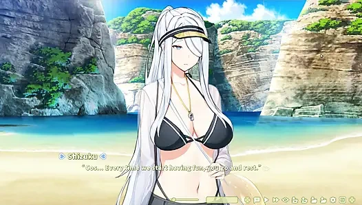 Hentai oyunu - summer clover - plaj hentai - beyaz saçlı güzellik tatmin edici paizuri veriyor - shizuku hentai