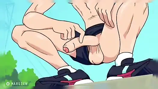 Yarağına mastürbasyon yapıyor ve boşalıyor